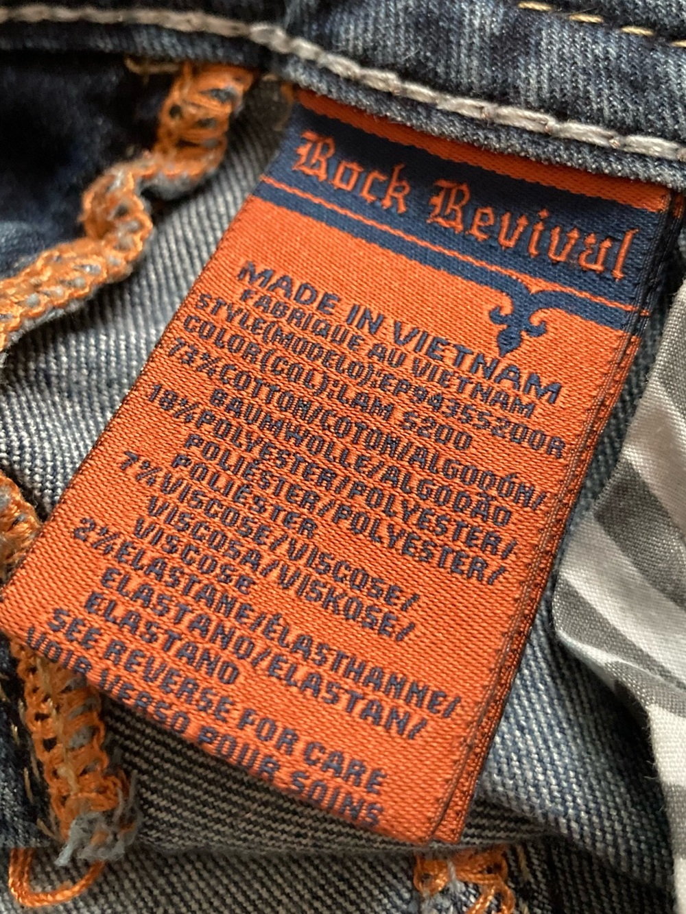 ROCK REVIVAL Lam Medium Wash Fleur-de-Lis Skinny Jeans - Size 26 - Picture 14 of 15